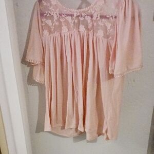 Elegant Pink Lace Blouse